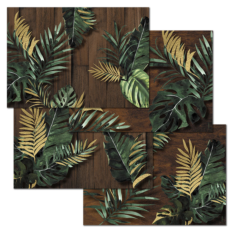 Paper placemat TROPICAL GOLD 4 x 12 sheets