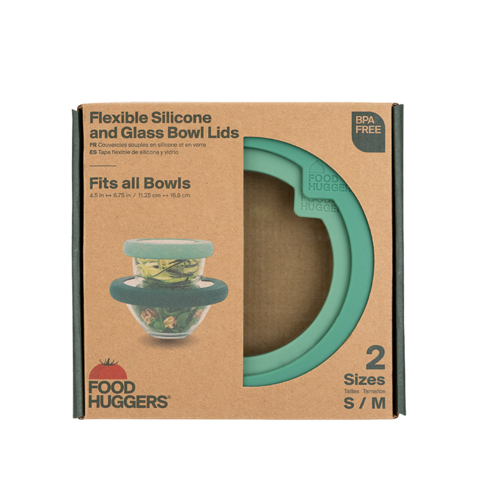 Glass Bowl Lids 2er-Set (S/M) Gradual Green 