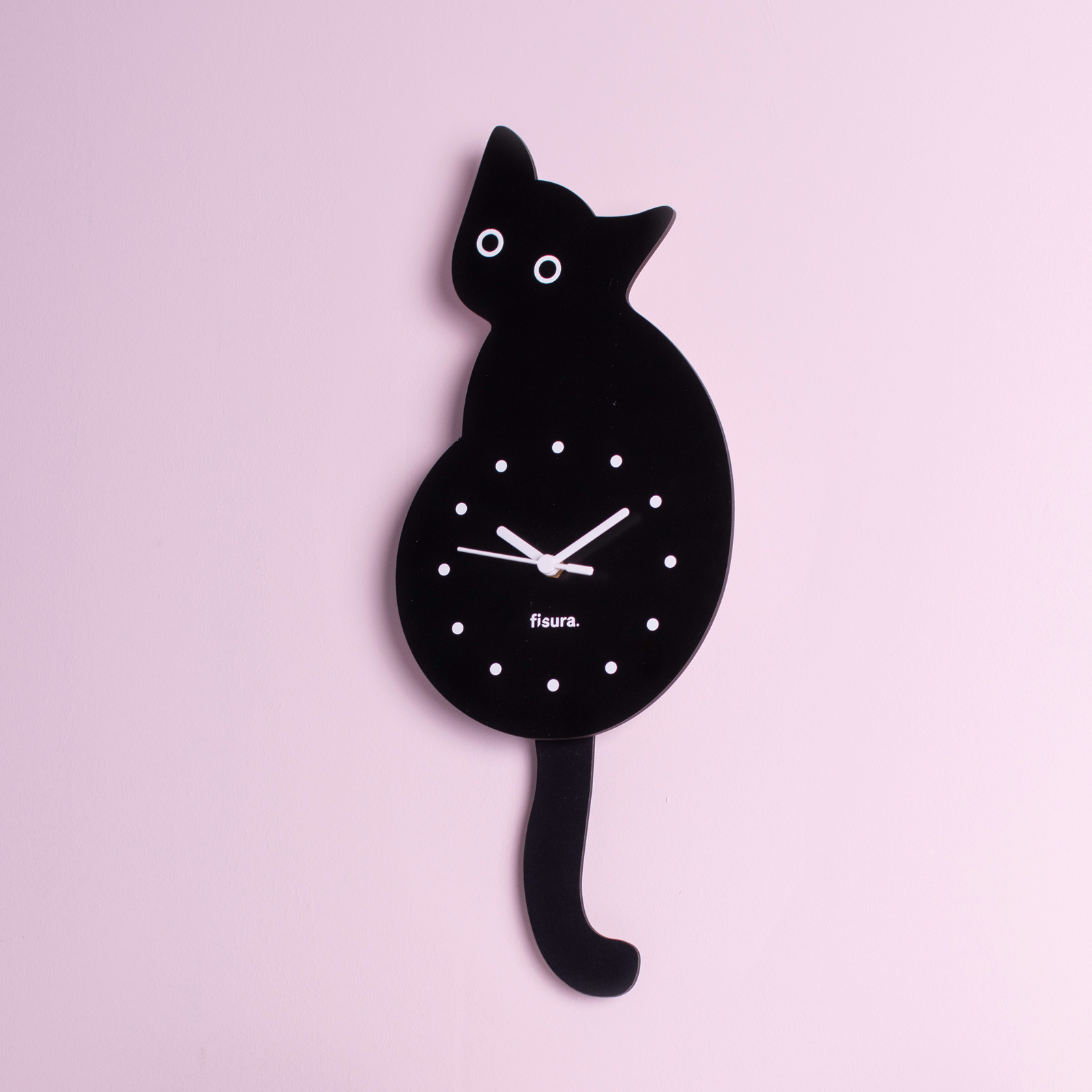 CAT CLOCK - black 