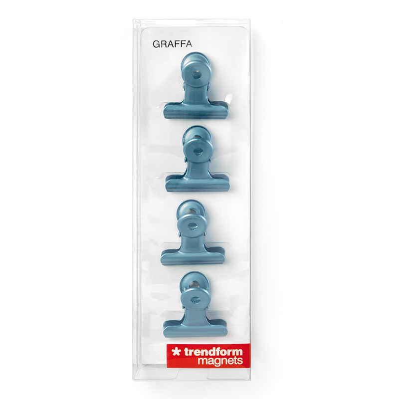 Magnet-Clip GRAFFA 4er Set blau 