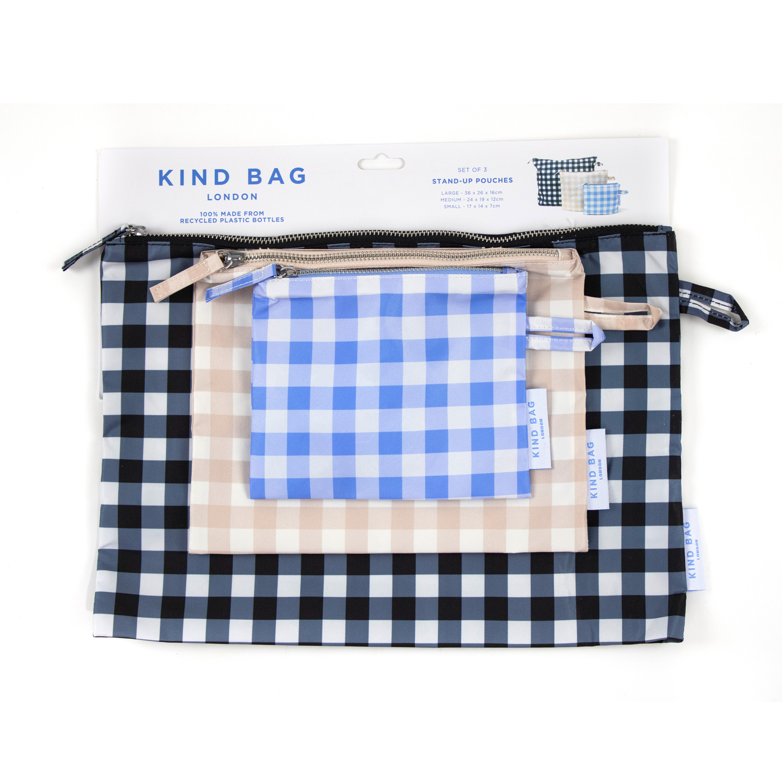 Pouches 3-Pack Gingham 