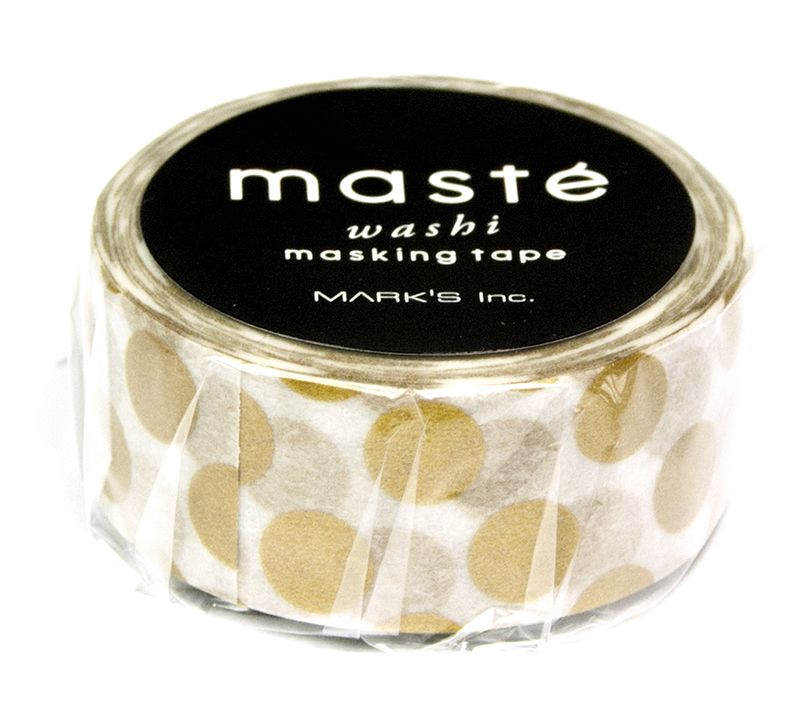 Masking tape MASTÉ BASIC gold/polka dots 