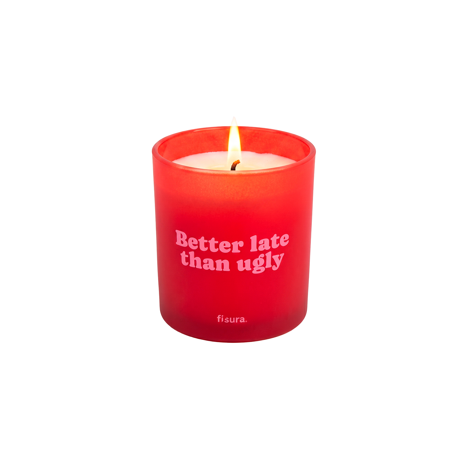 Glass candle BETTER LATE THAN UGLY ambar scent