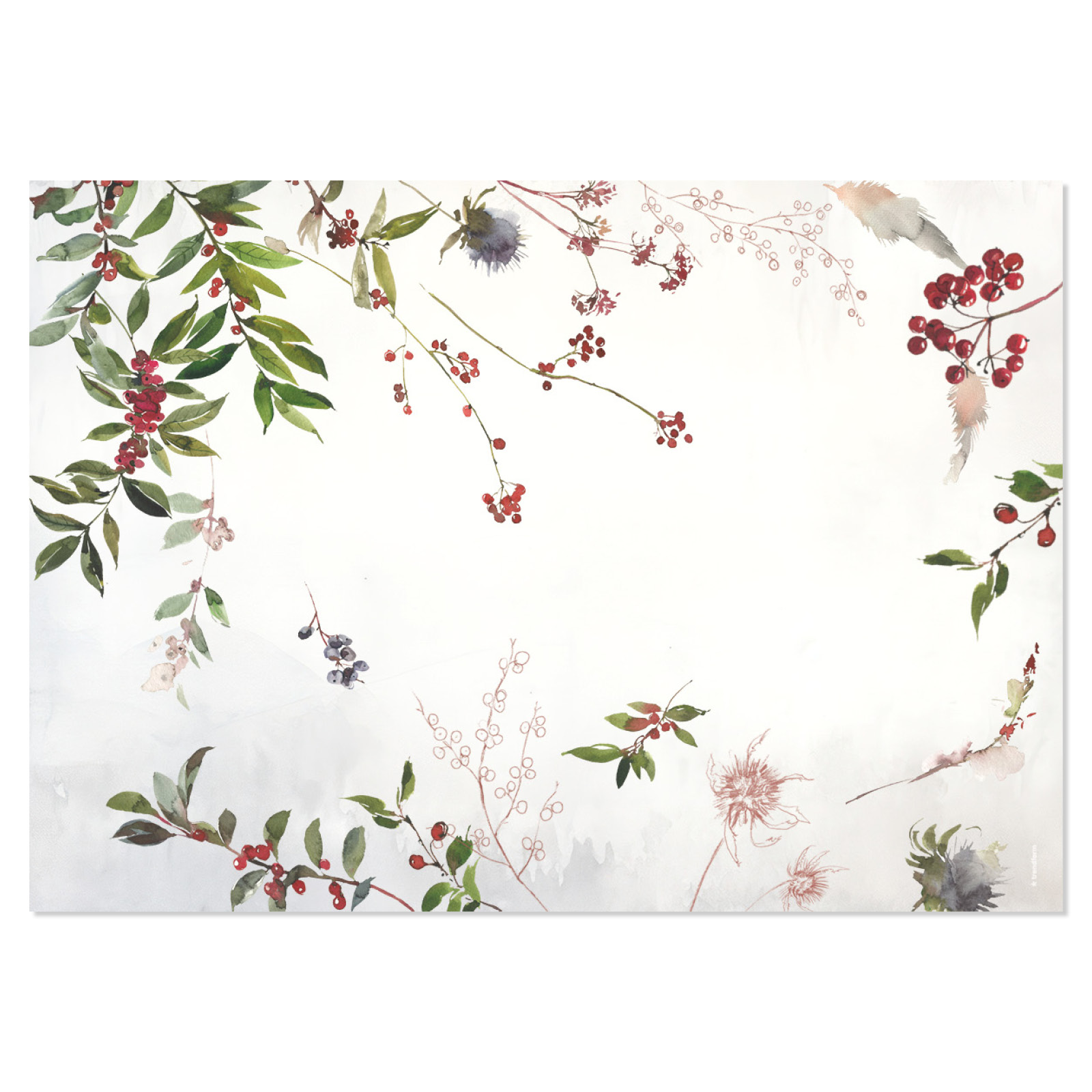 Papiertischset WINTER BERRIES 4 Sujets à 12 Blatt