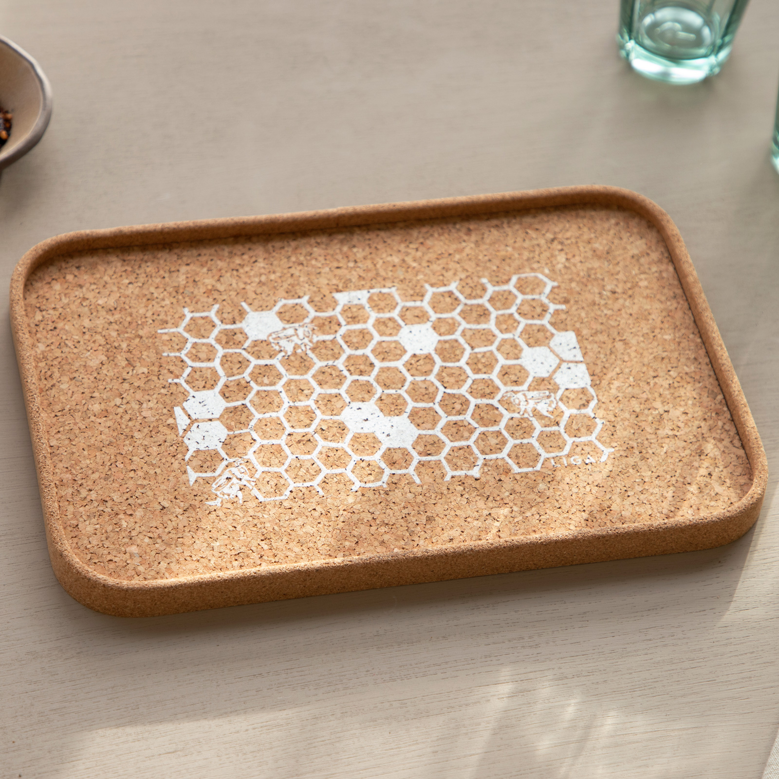 Tablette CORK HONEY COMB 30x20 cm