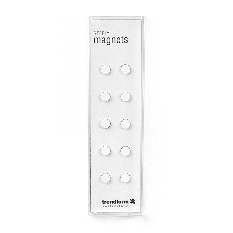 Magnete STEELY 10er Set weiss 