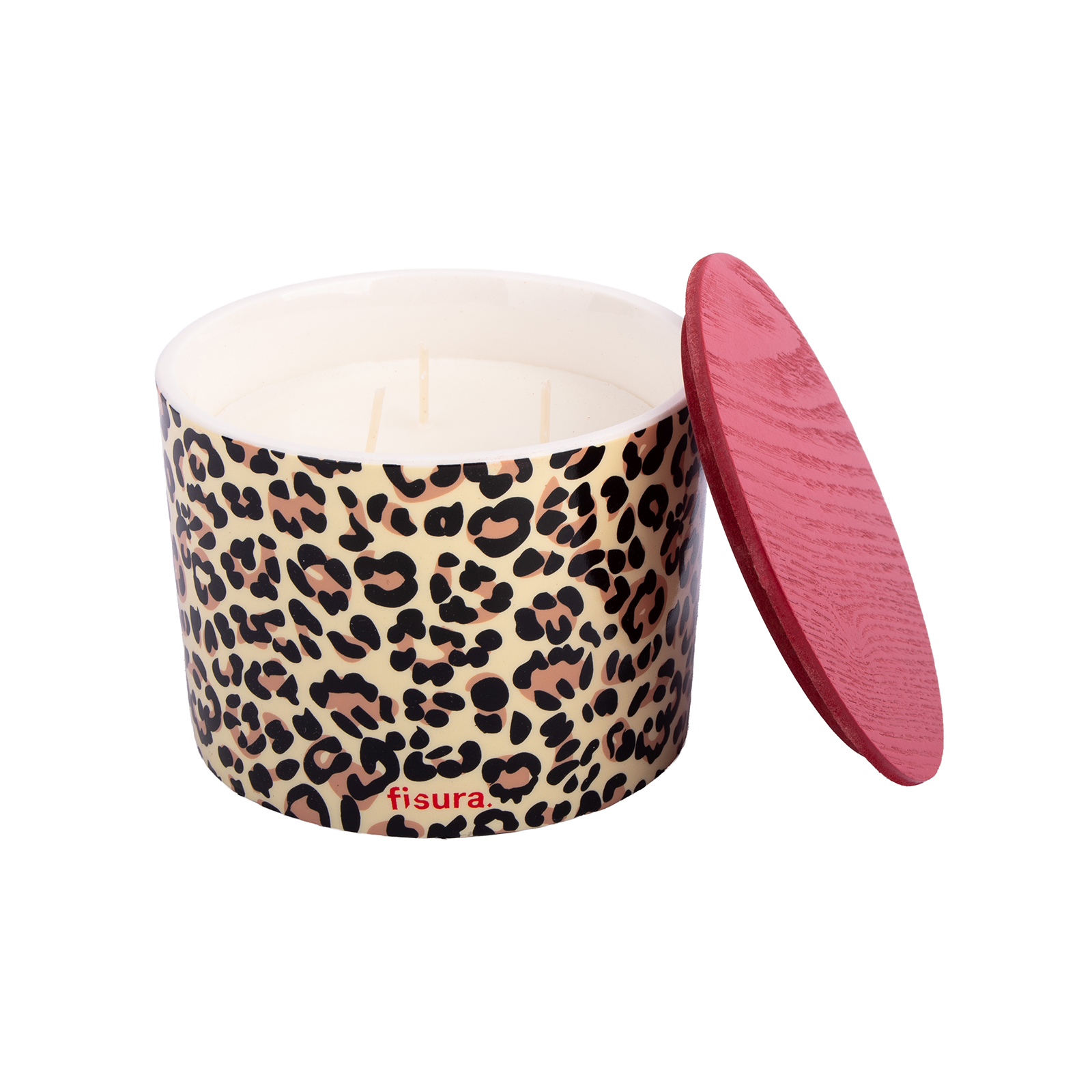 Ceramic candle CHEETAH balsam and cedar scent