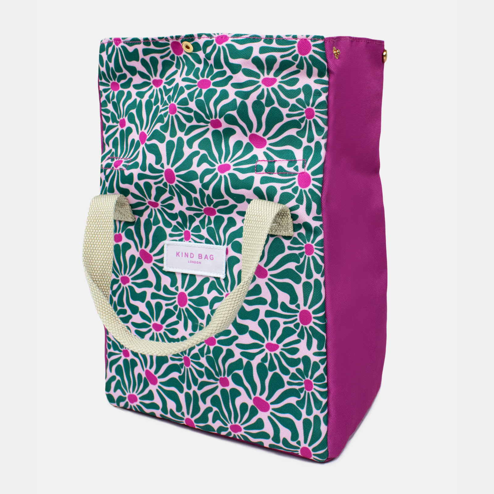 Lunch Bag Abstract Flowers - Green 