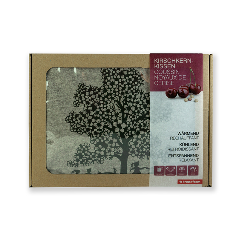 COUSSIN NOYAUX DE CERISE Tree gris Art du papier découpé par Esther Gerber