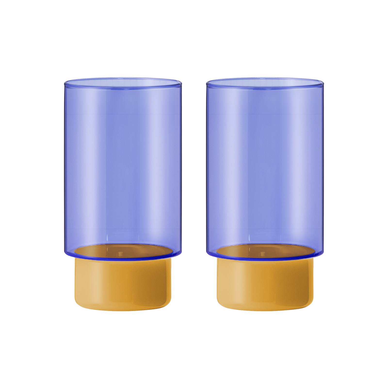 Grands Verres à boire Jill blue, lot de 2