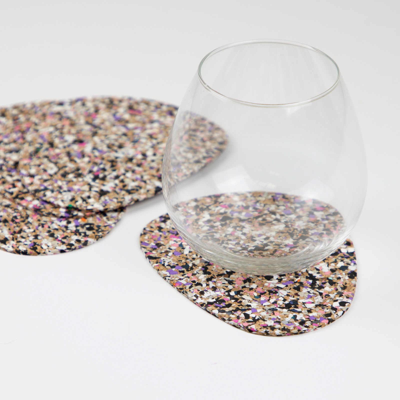 Dessous-de-verre BEACH CLEAN CORK PEBBLE set de 4