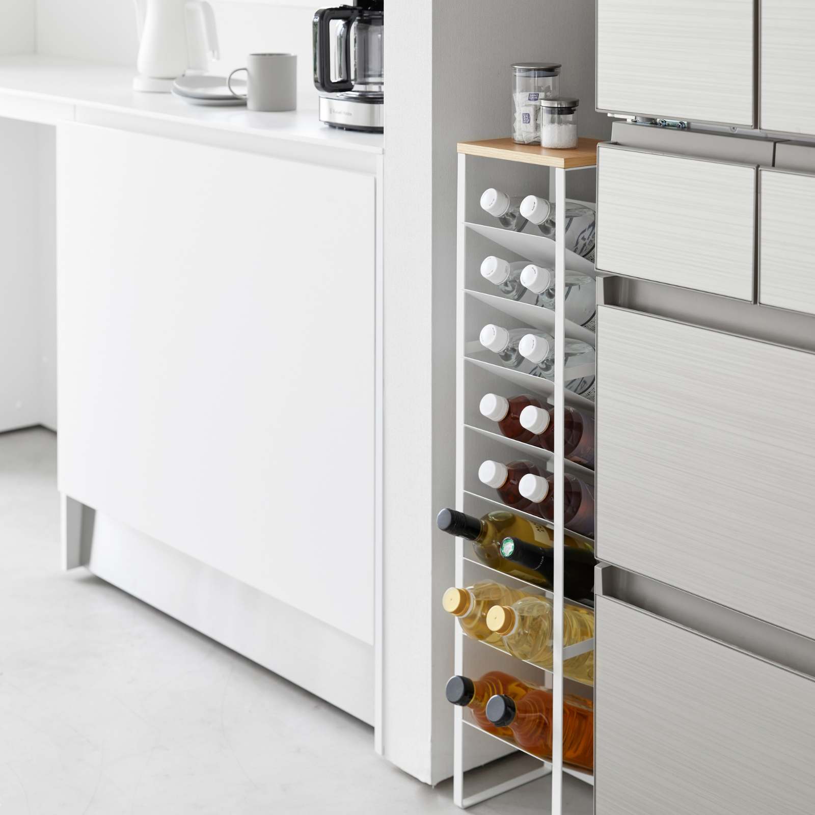 Étagère à bouteilles à 8 niveaux TOWER blanc