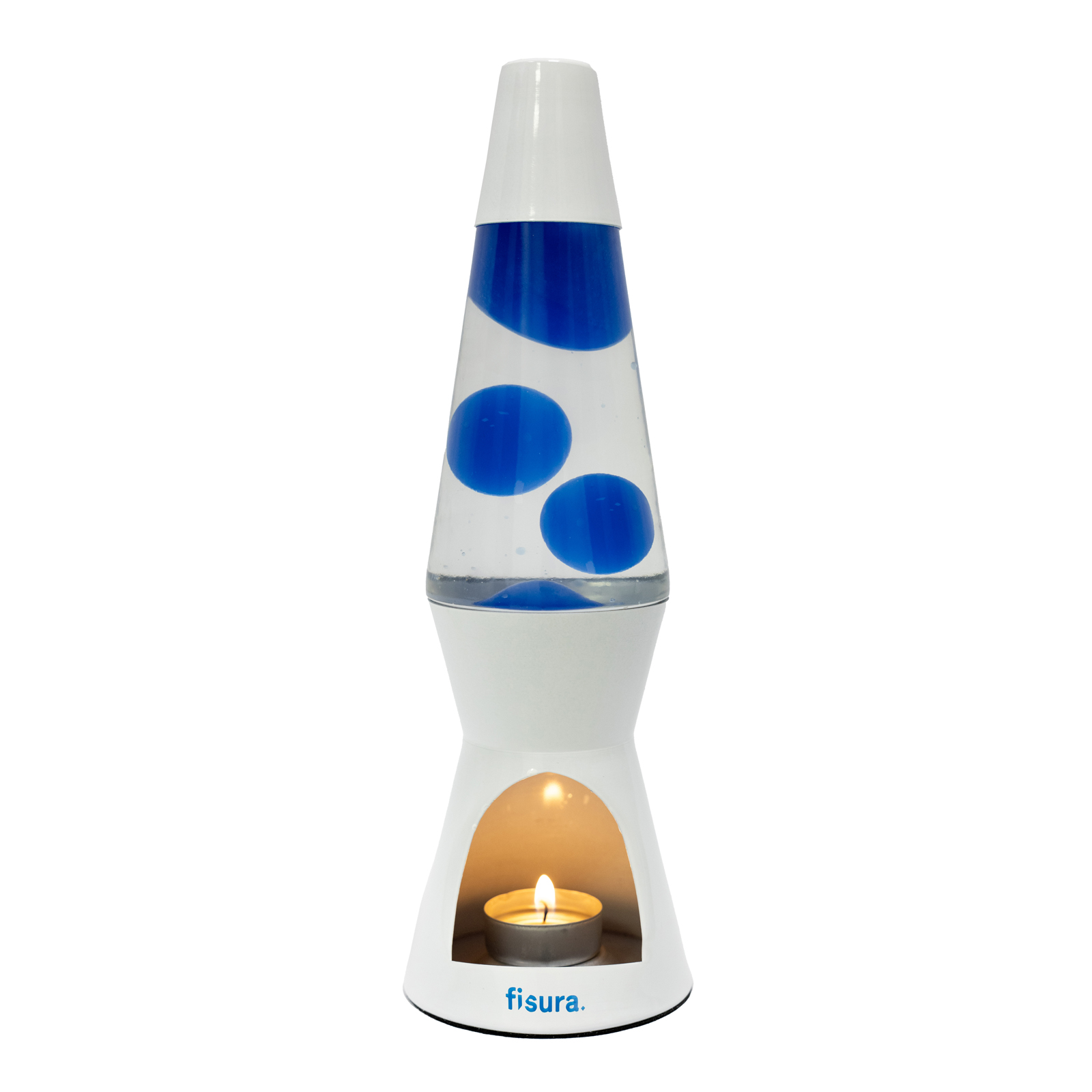 Lava Lamp T-LIGHT - white & blue  