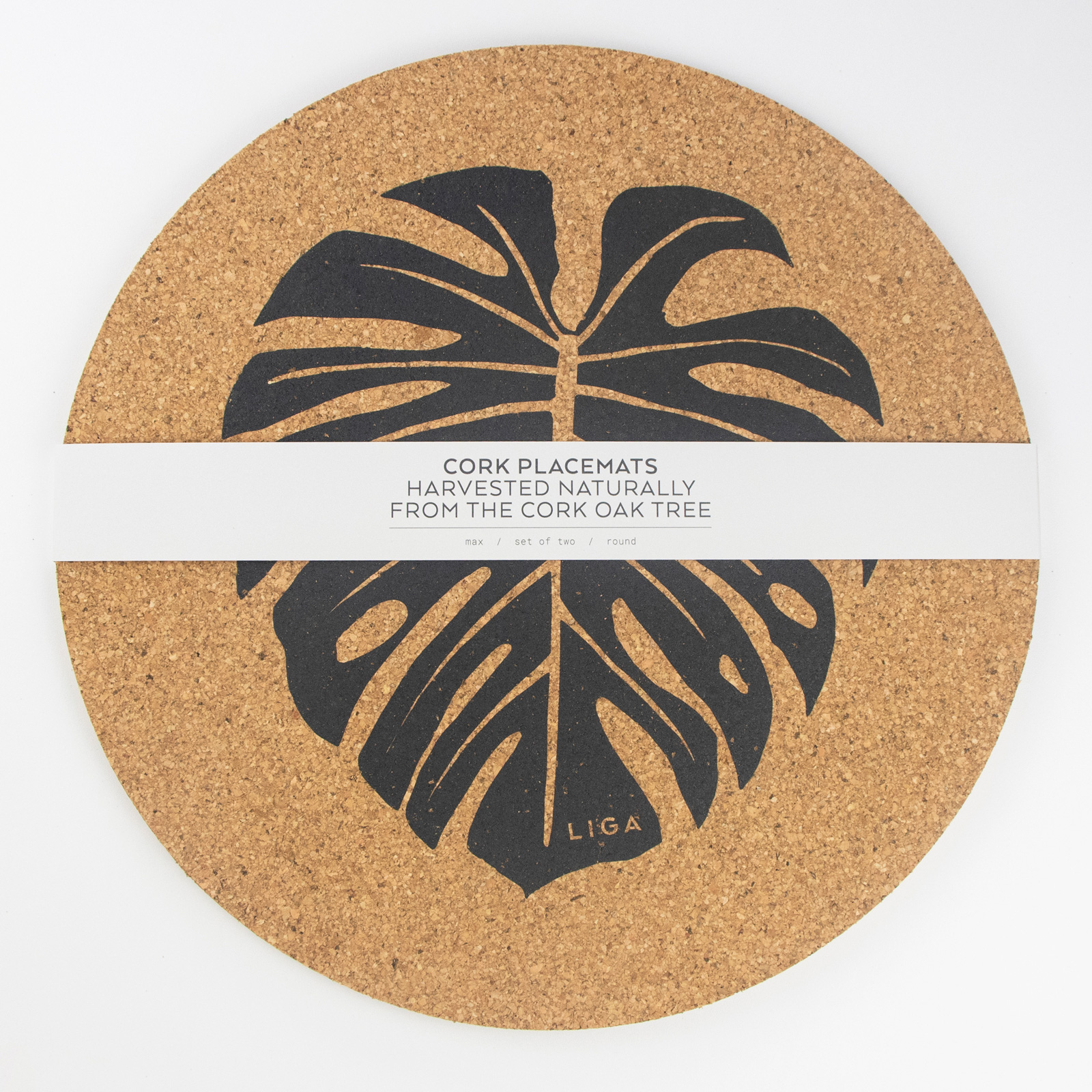 Set de table CORK MAX MONSTERA set de 2, Ø34cm