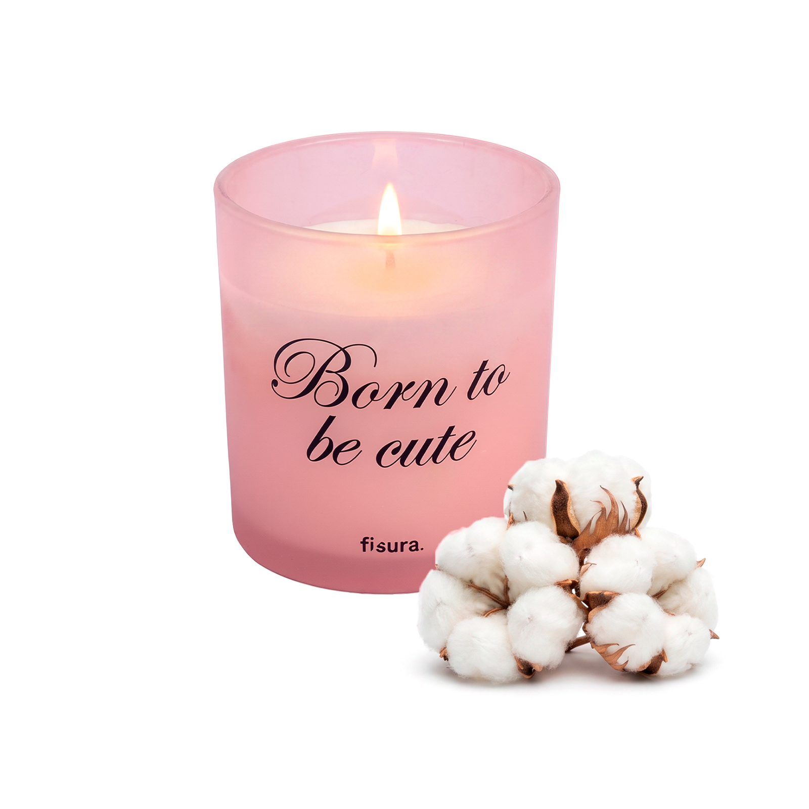 Glass candle BORN TO BE CUTE cotton scent