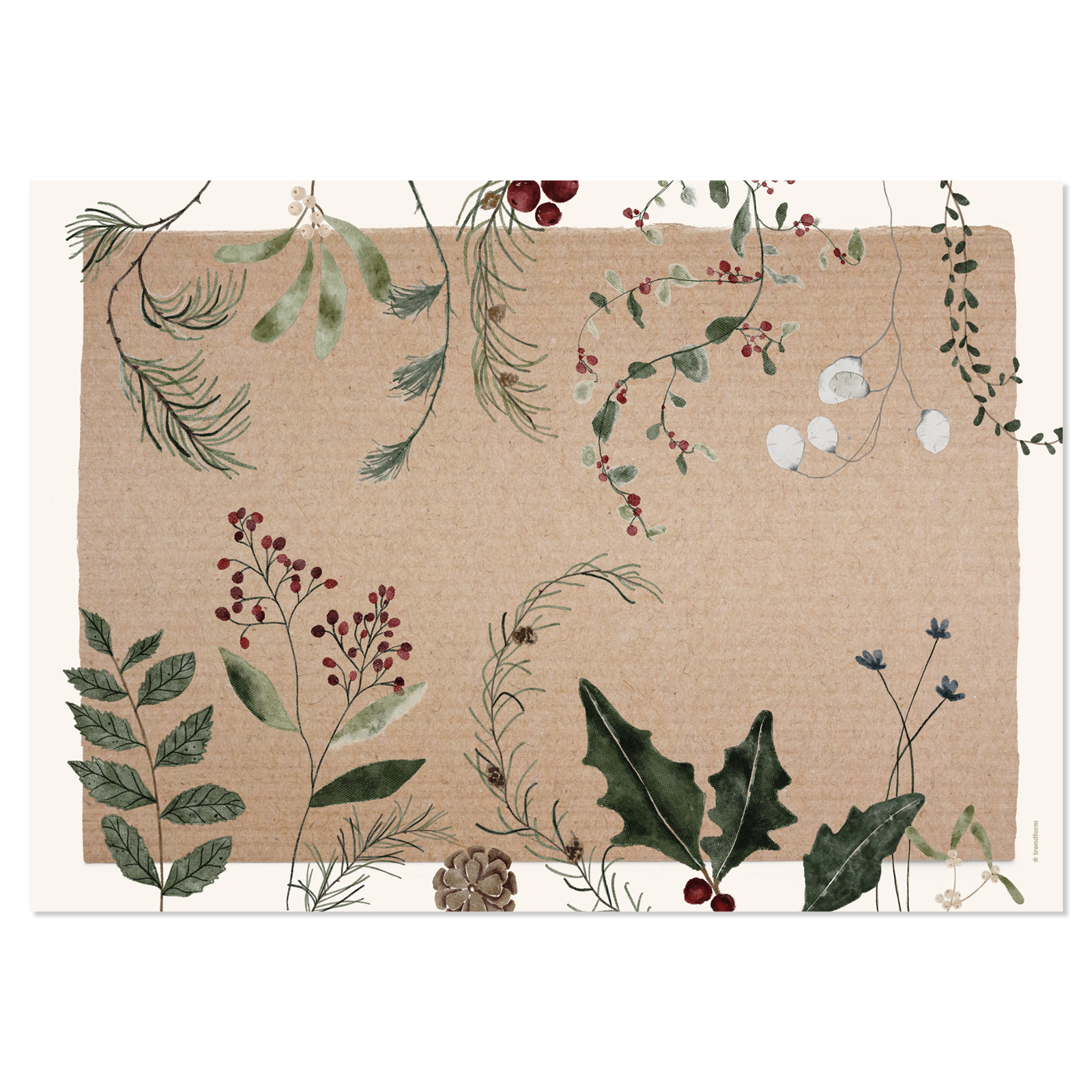 Paper placemat WINTER FLORISTRY 4 x 12 sheets