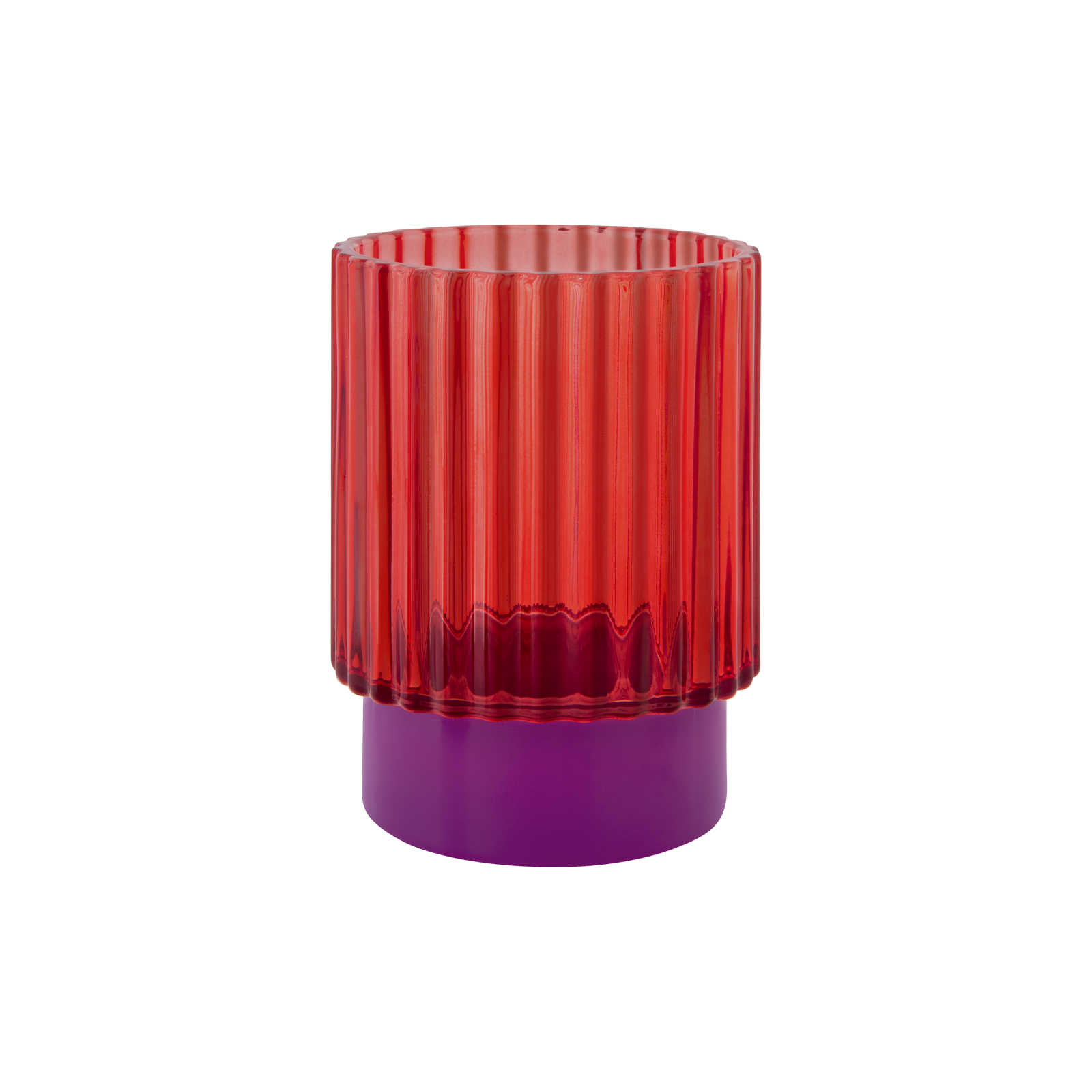 Teelichtglas Lumi red