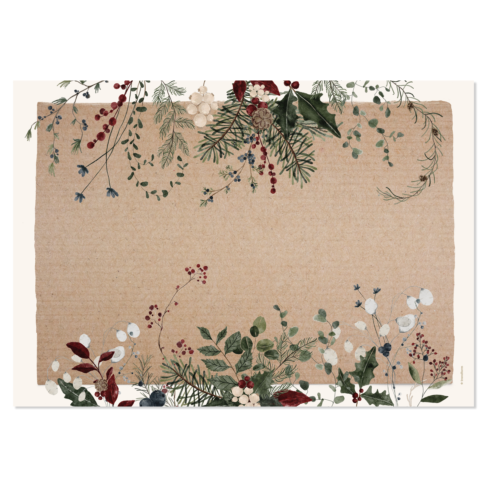 Paper placemat WINTER FLORISTRY 4 x 12 sheets