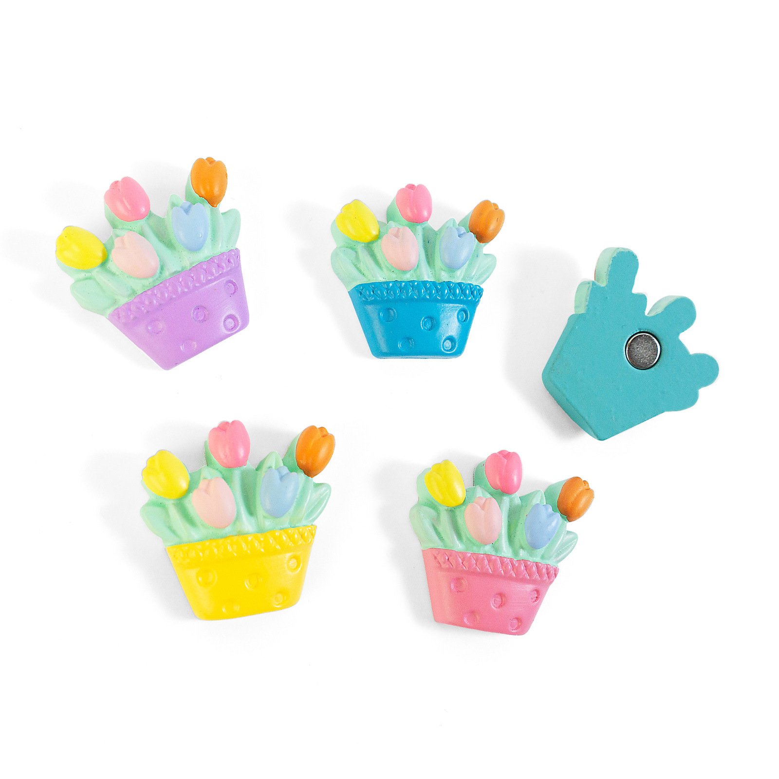 Magnets TULIP set of 5 multicolor 