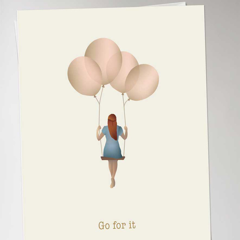 Greeting card Go for it balloon dream 