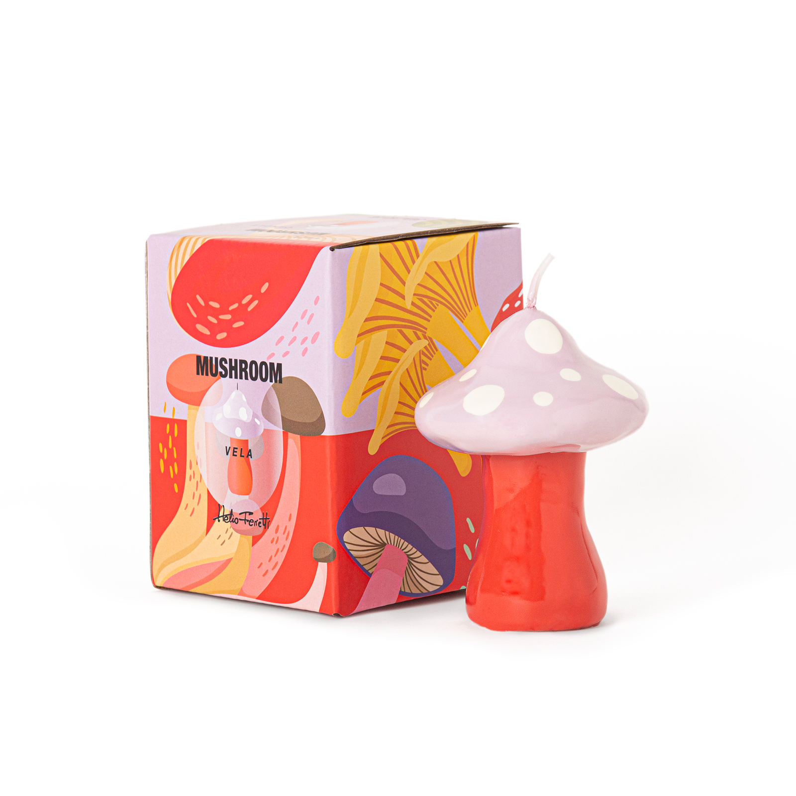 MUSHROOM CANDLE SMALL PINK