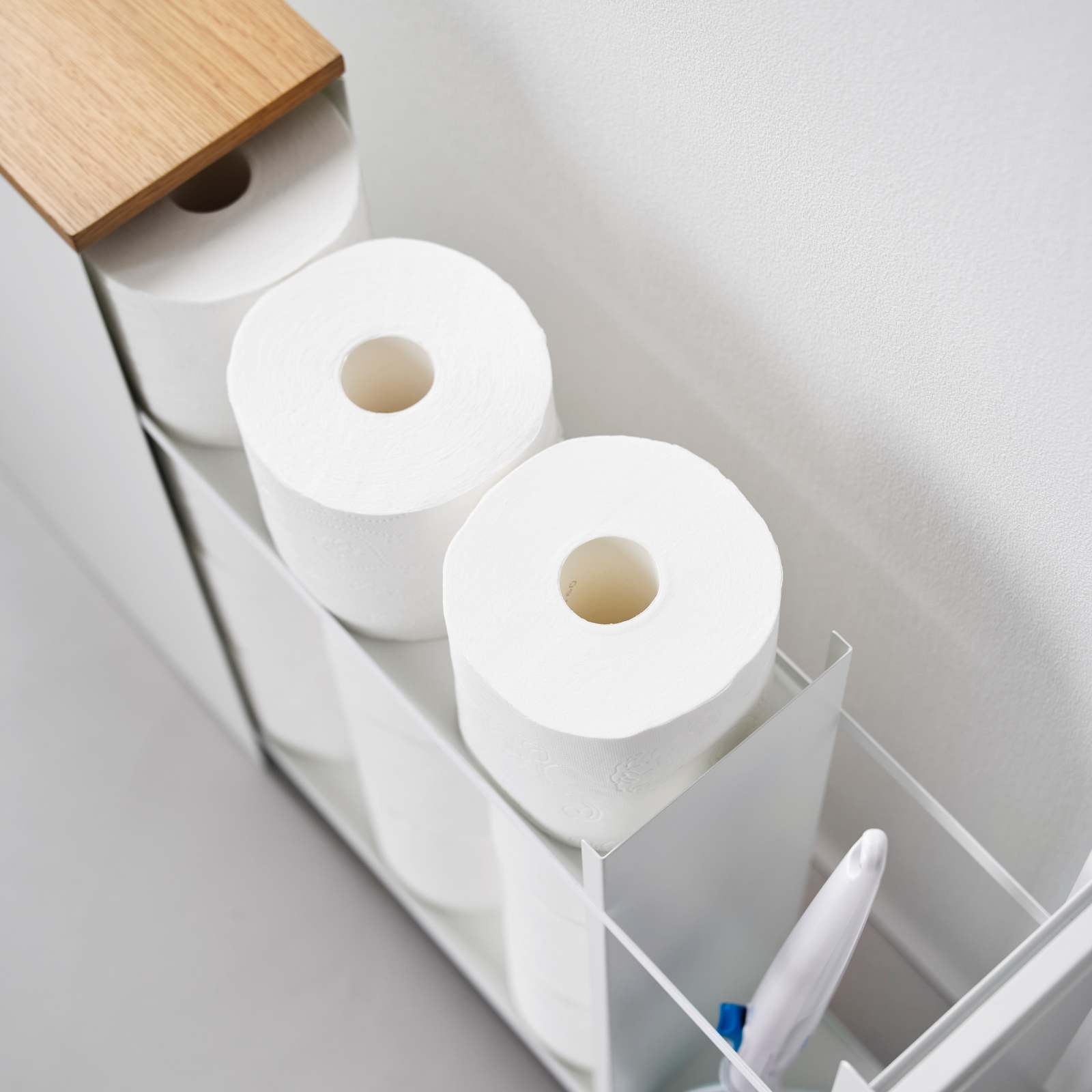 Support de rangement avec tiroir coulissant et tablette en bois  TOWER blanc