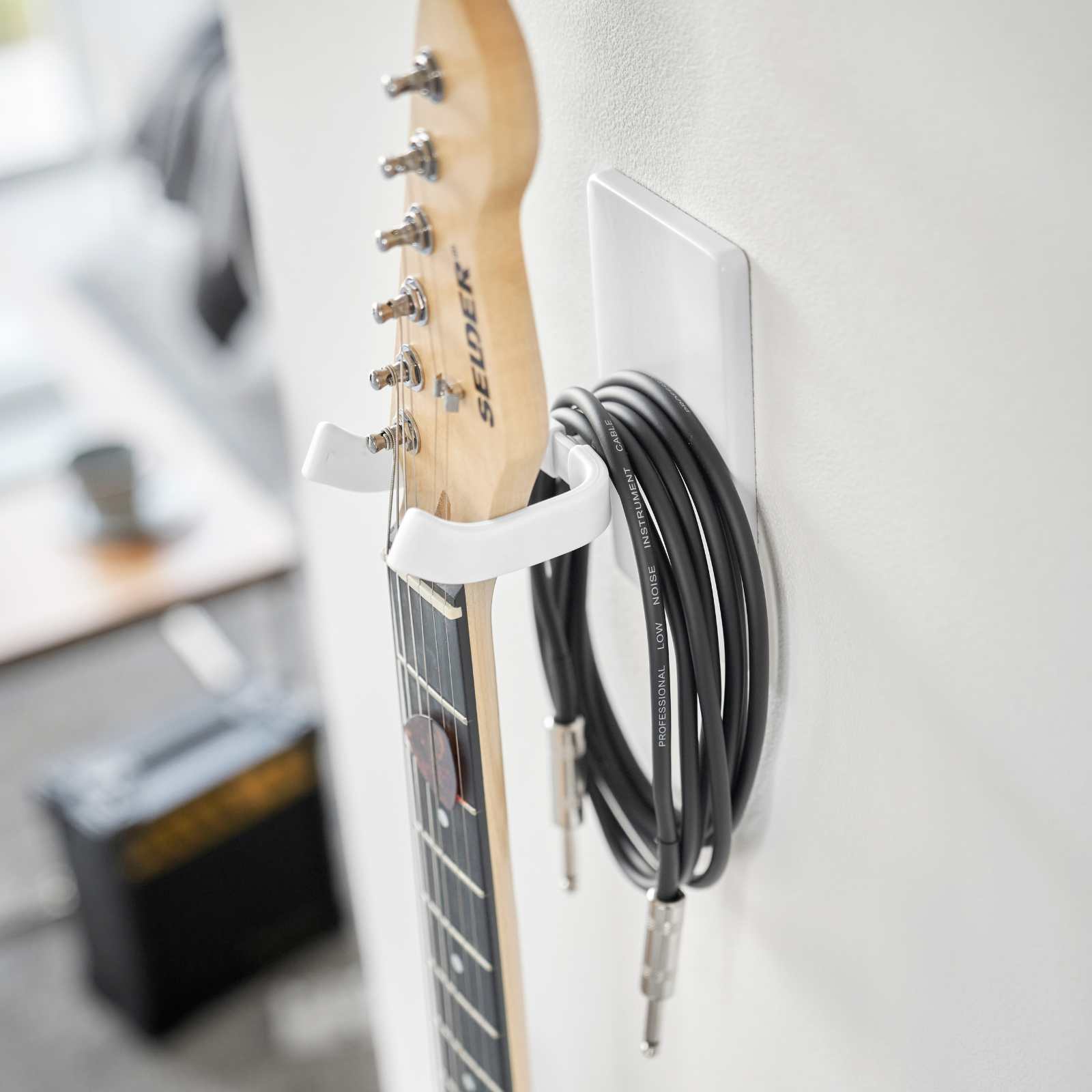 Wand-Gitarrenhalter TOWER weiss