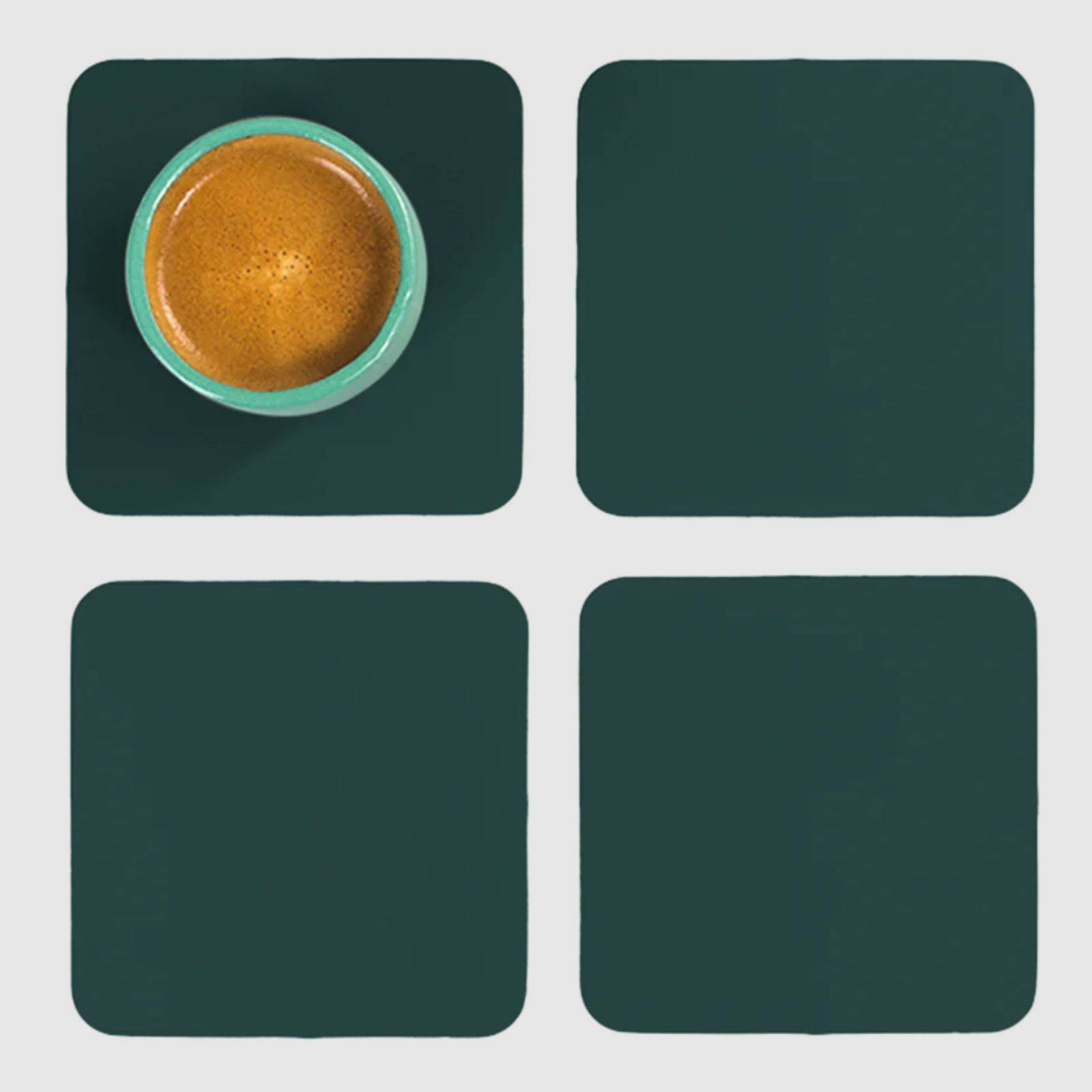 Ruca Square Coasters (x4) Green