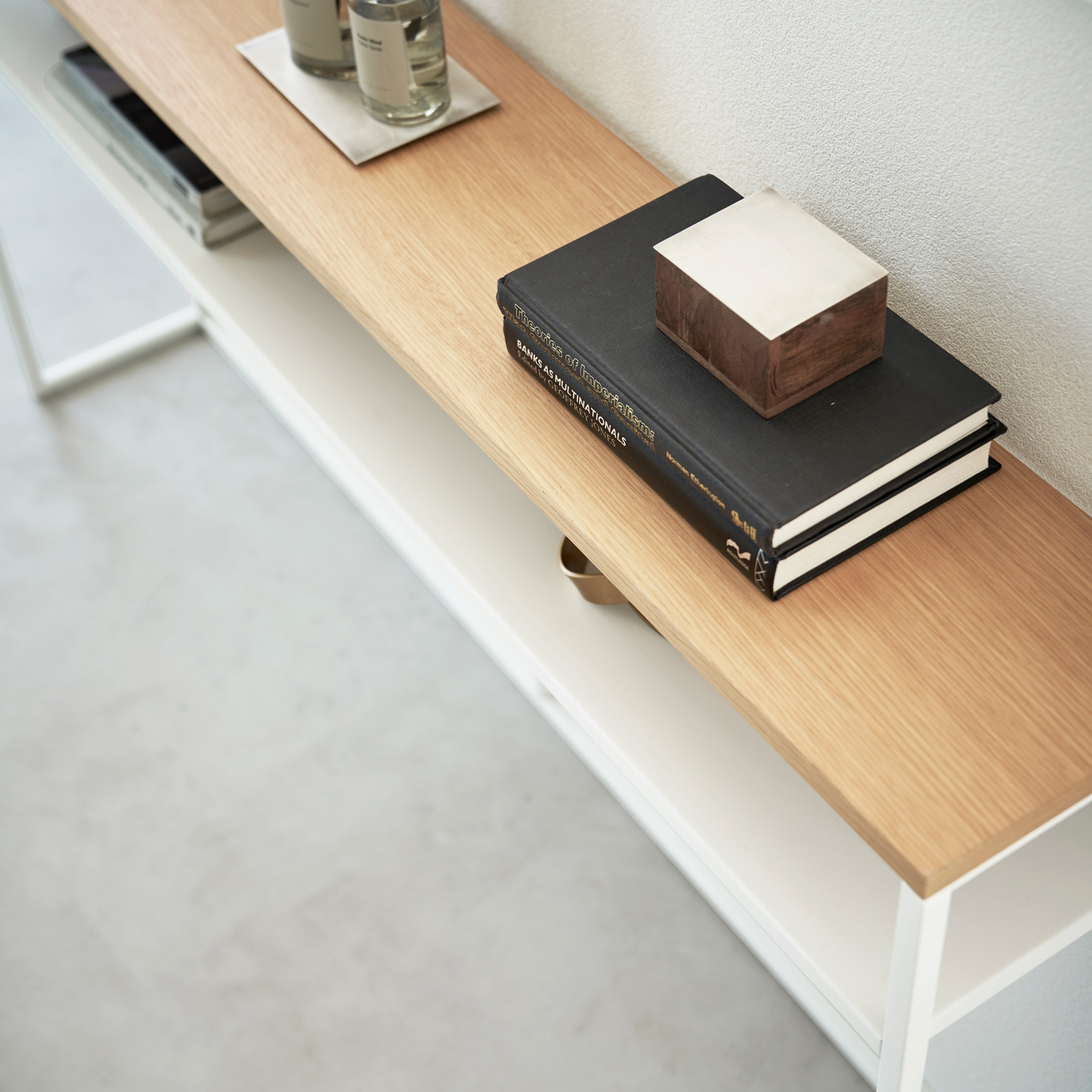 Table console avec étagère TOWER blanc 