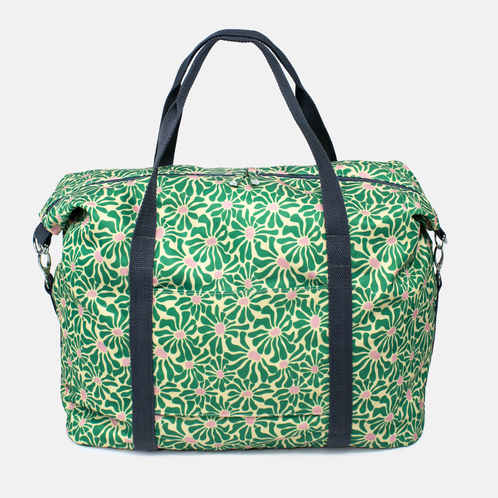 Weekender Abstract Flowers - Green+Pink 