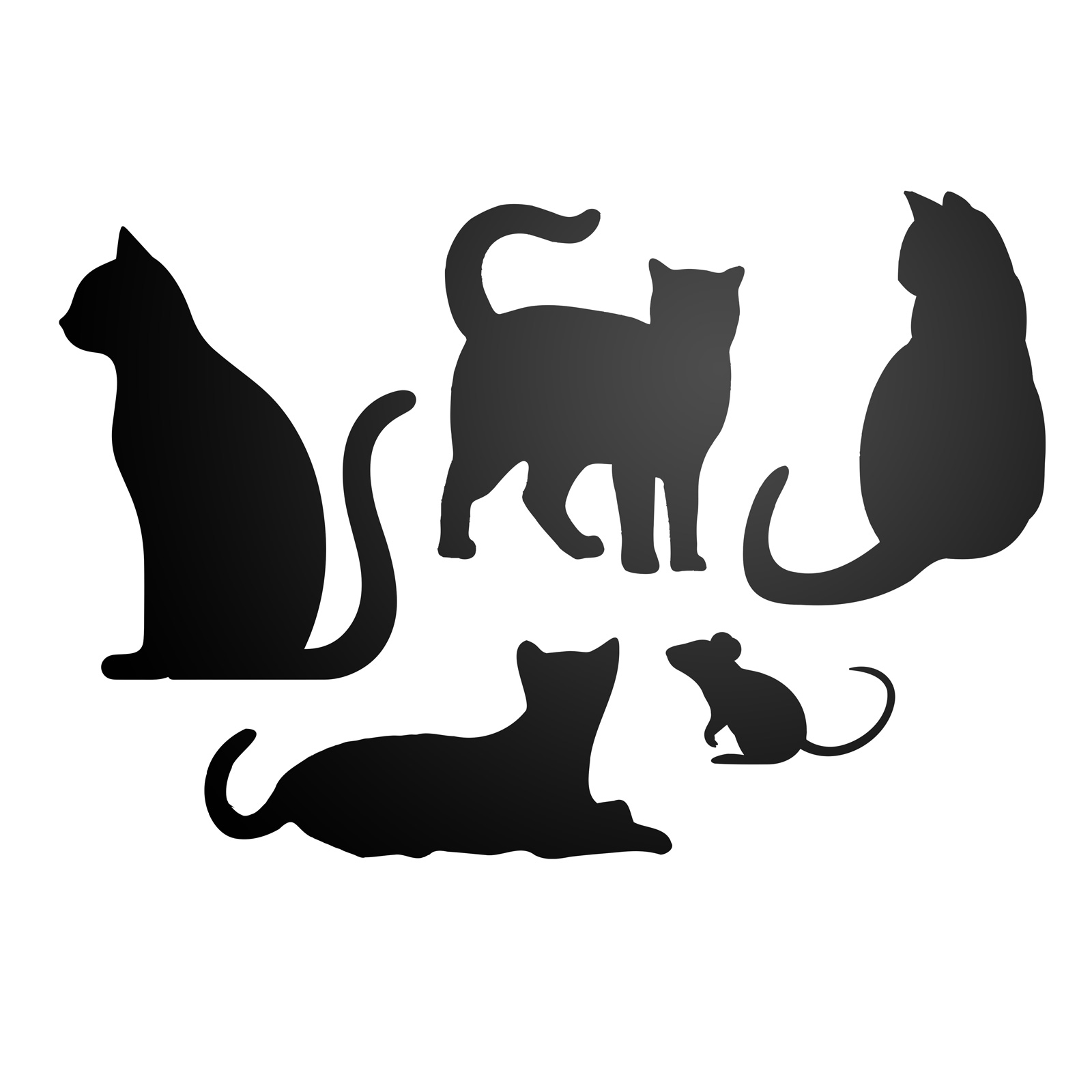 Self-adhesive sticking surfaces ELEMENT FLEX CAT for magnets, set of 5, black