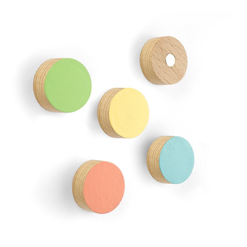Magnets TIMBER ROUND set of 5  