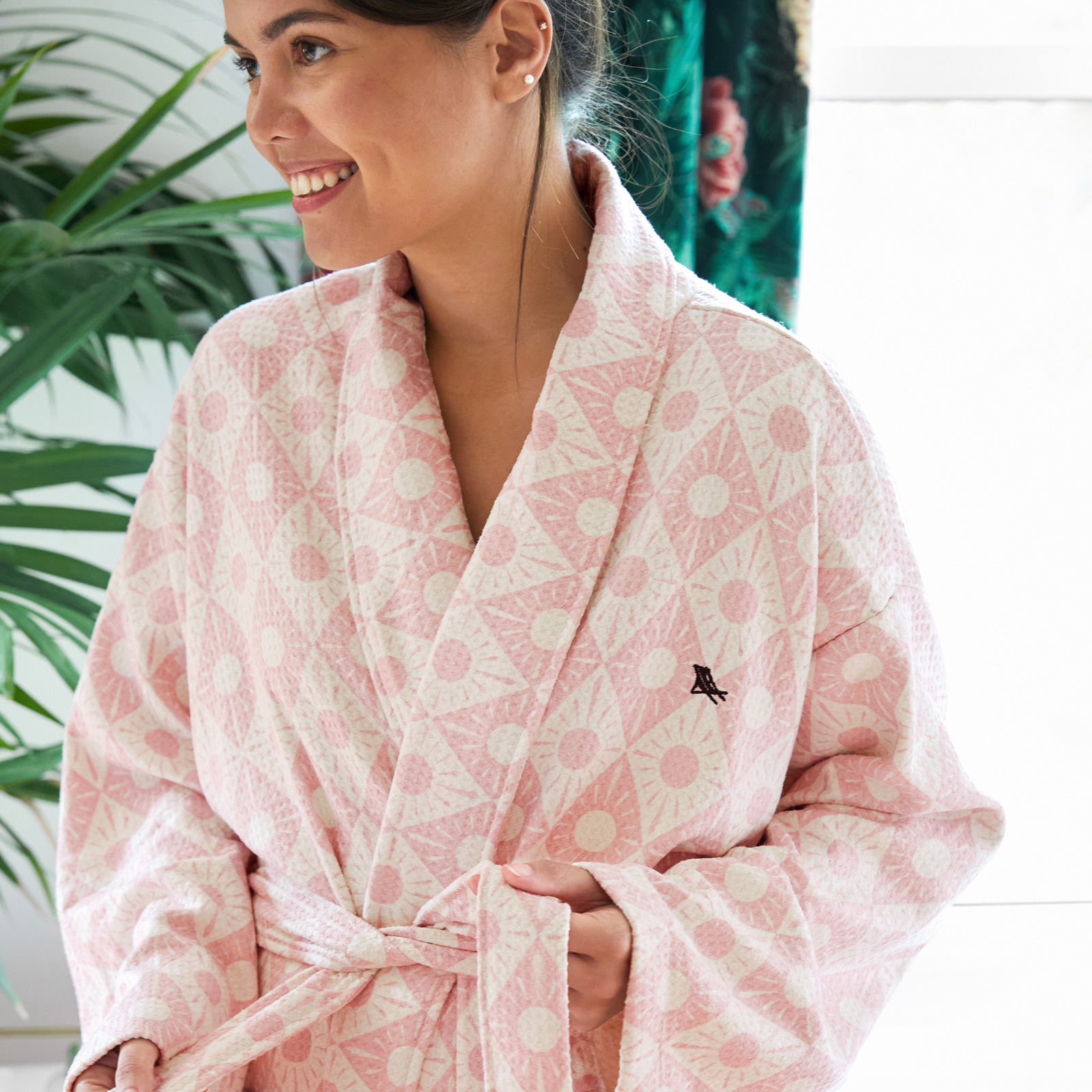 Bath Robe Waffle DIAMOND PINK 