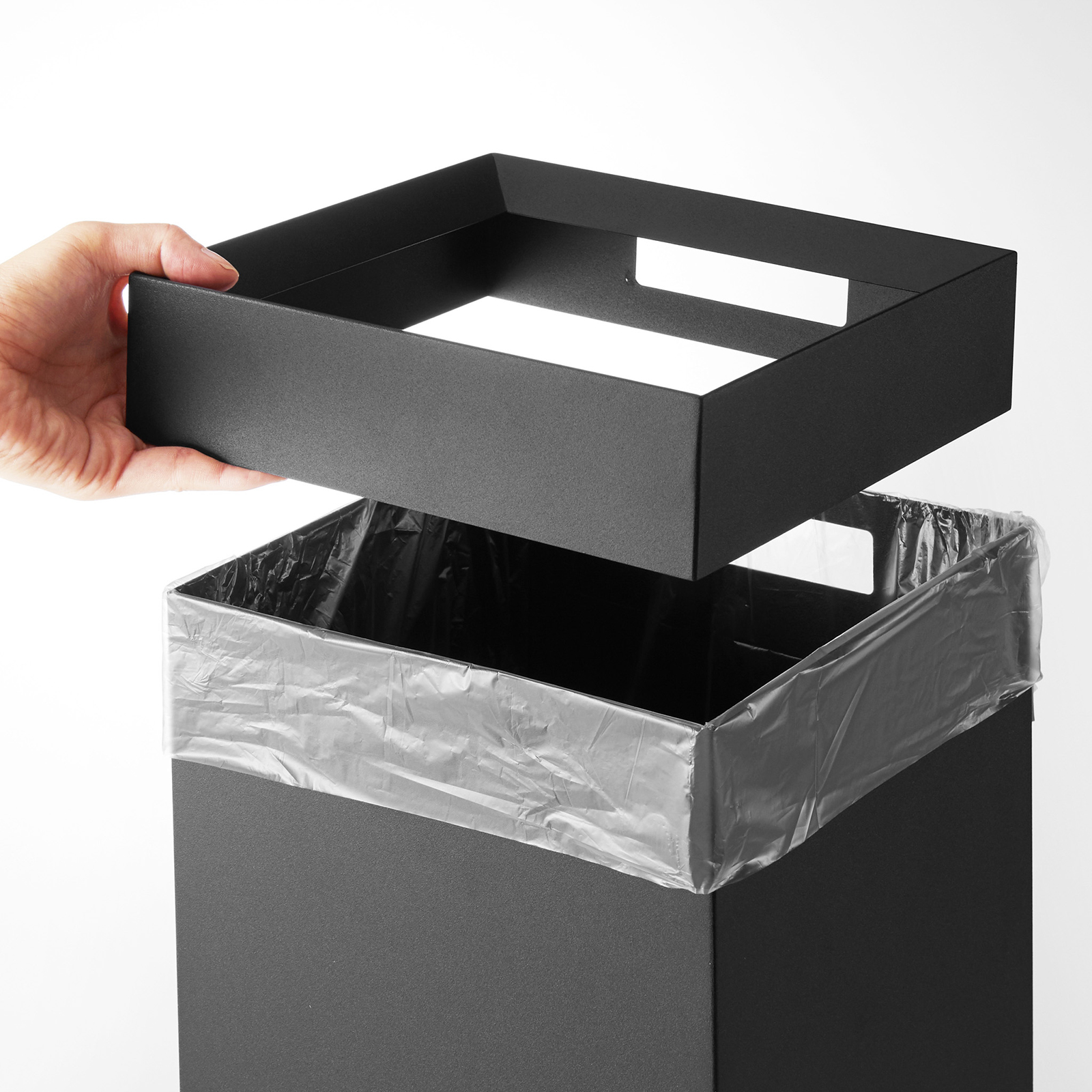 Niedriger Papierkorb TOWER schwarz