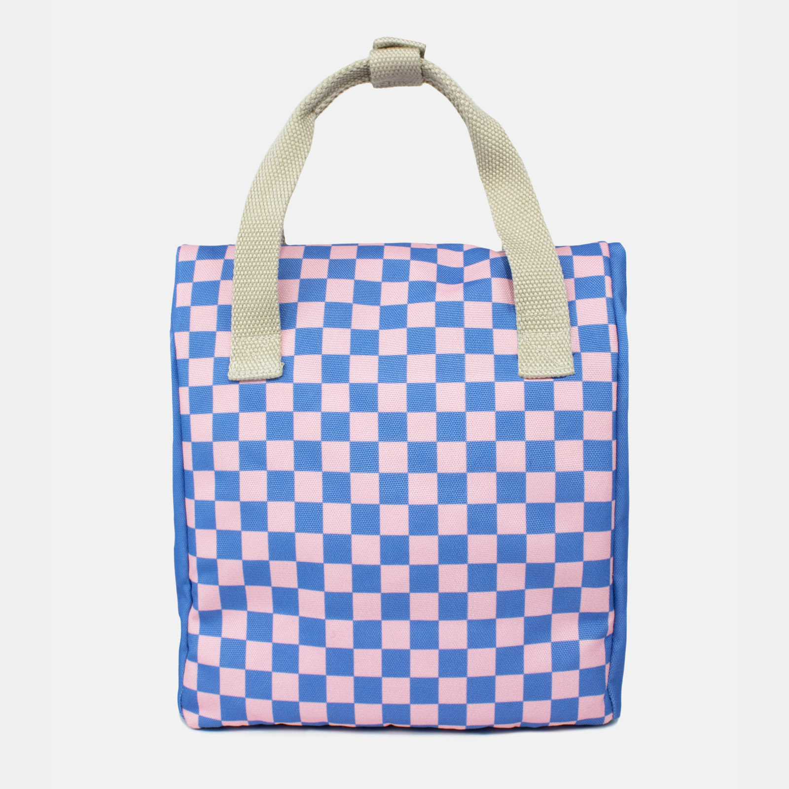 Lunch Bag Checkerboard - Pink + Blue 