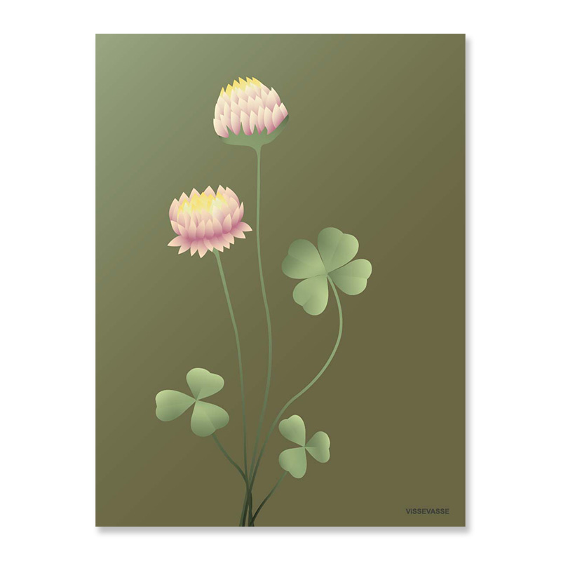 Greeting card Clover forest green 