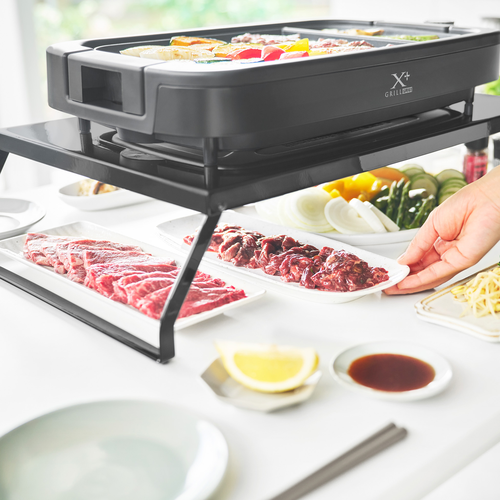 Klappbarer Tisch-Grillständer TOWER schwarz