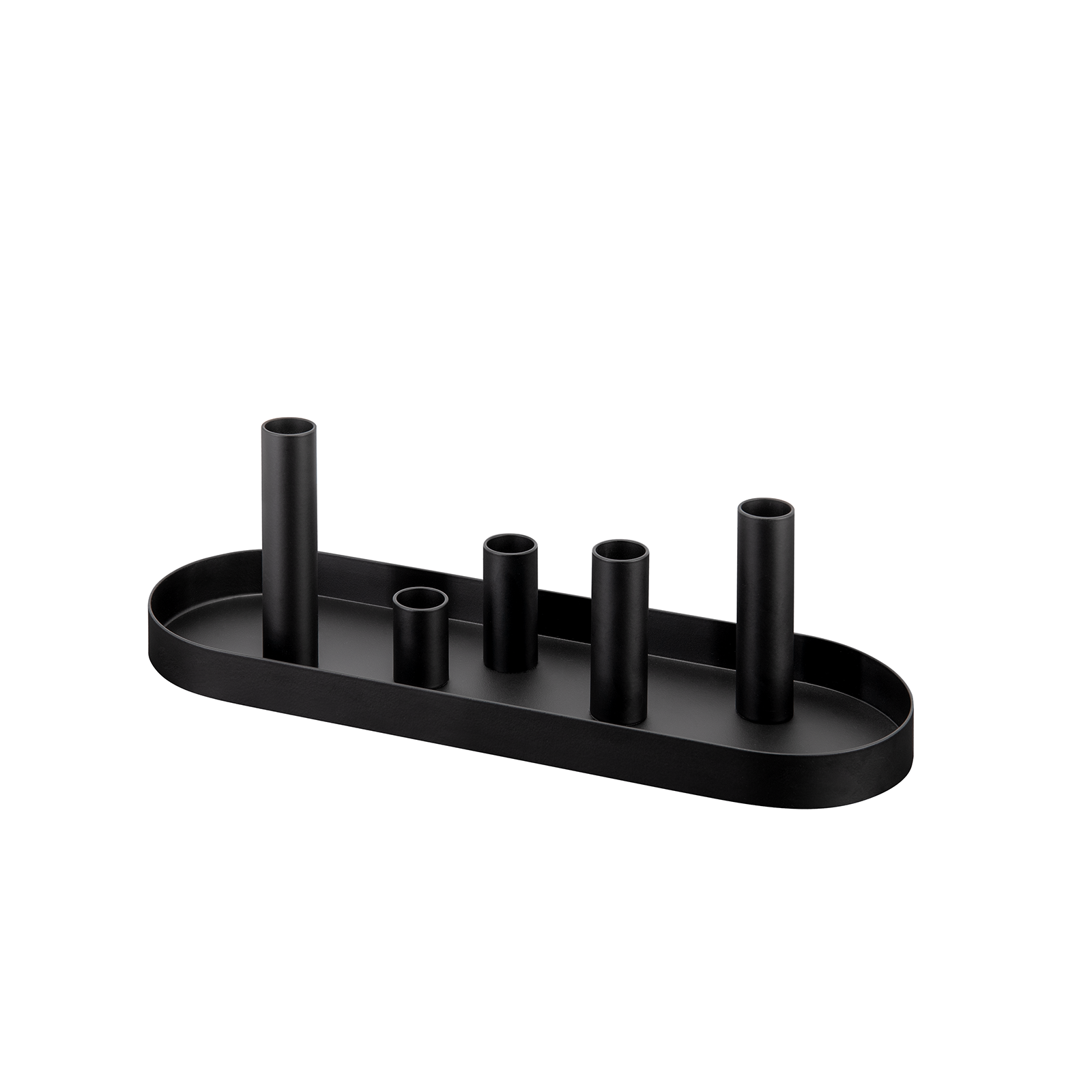Magnetischer Kerzenhalter Luna black 6er-Set oval