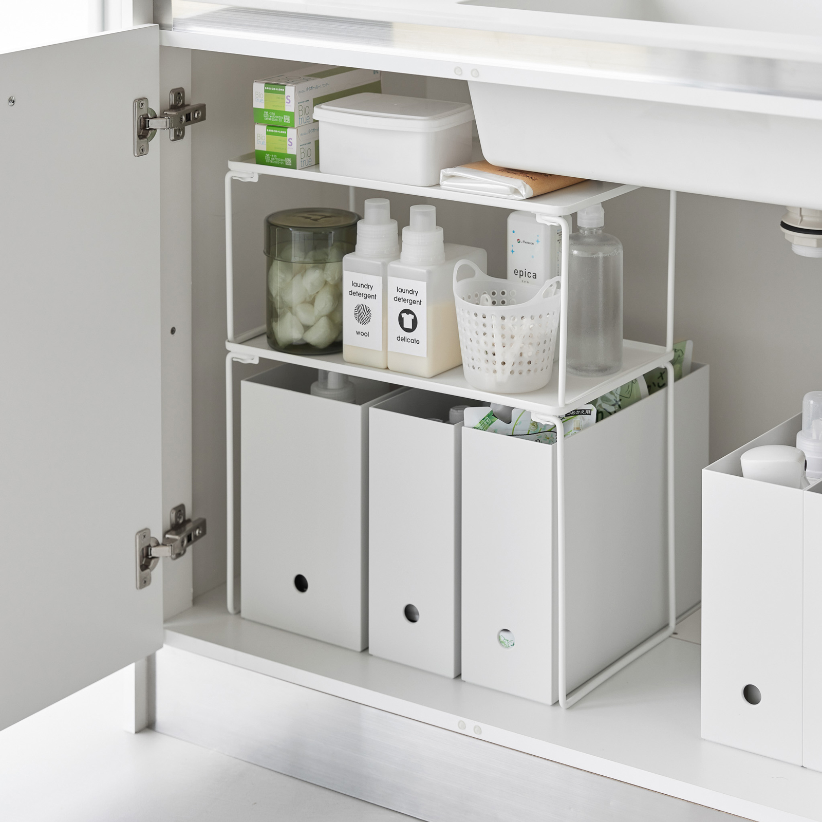 Stapelbares Klappregal L TOWER weiss