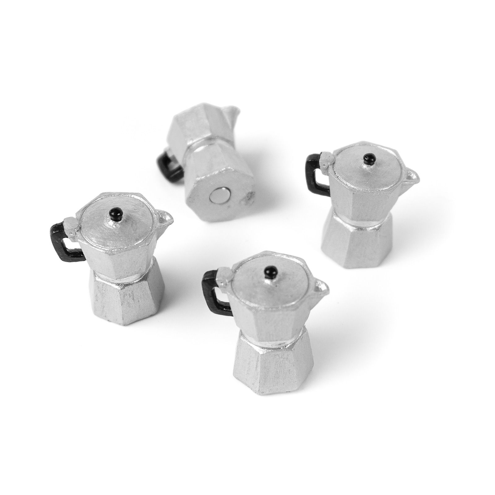 Aimants MOKA set de 4 argenté 