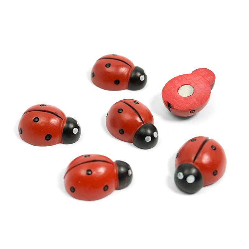 Magnets LADYBUG set of 6 red 