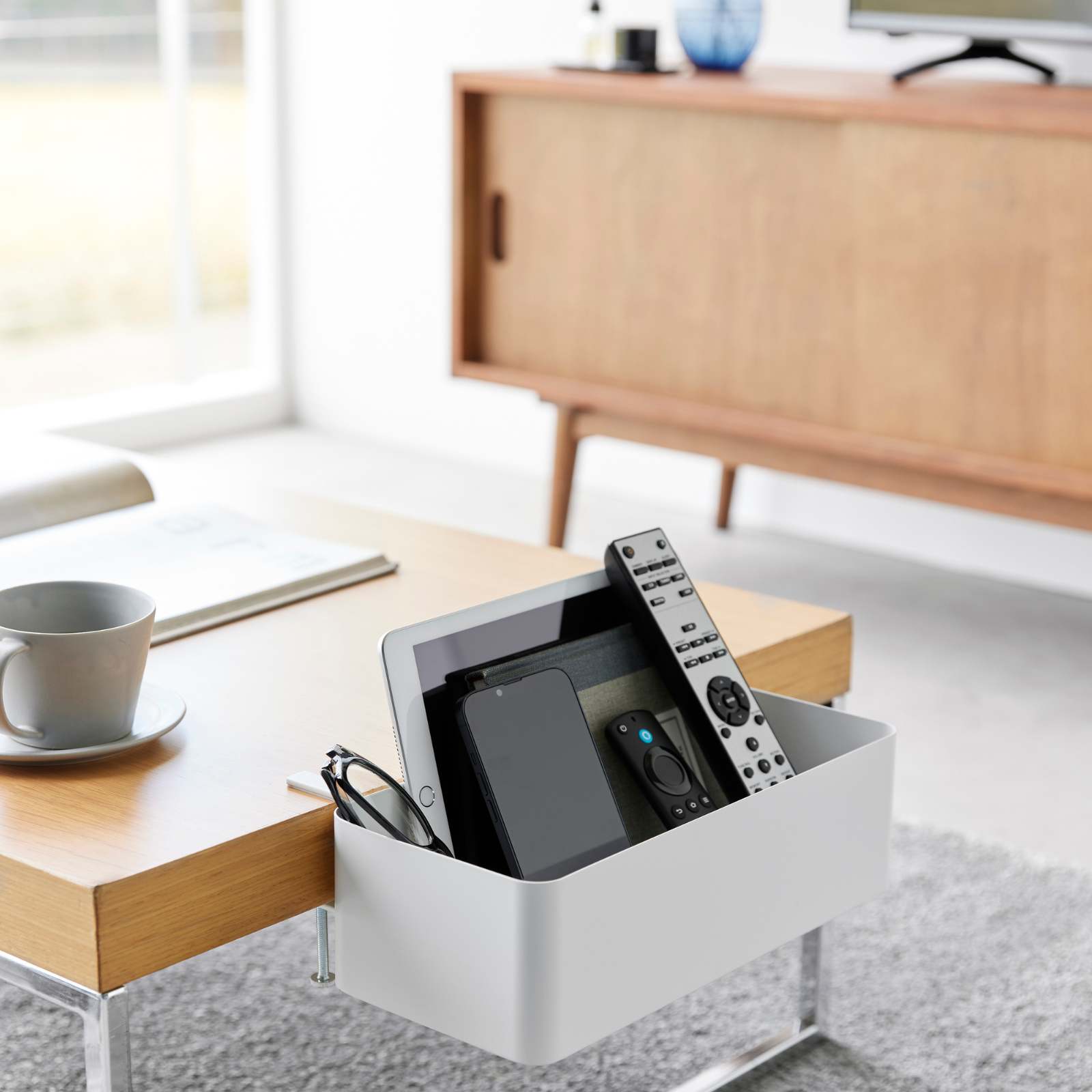 Panier de bord de table TOWER blanc 