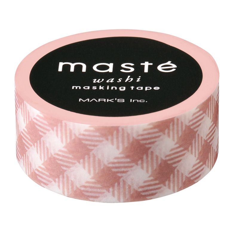 Masking tape MASTÉ BASIC Pinkbeige/Check 15 mm