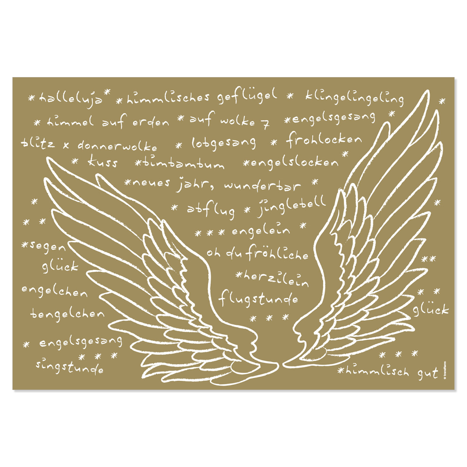 Papiertischset ANGEL gold Block mit 50 Blatt
