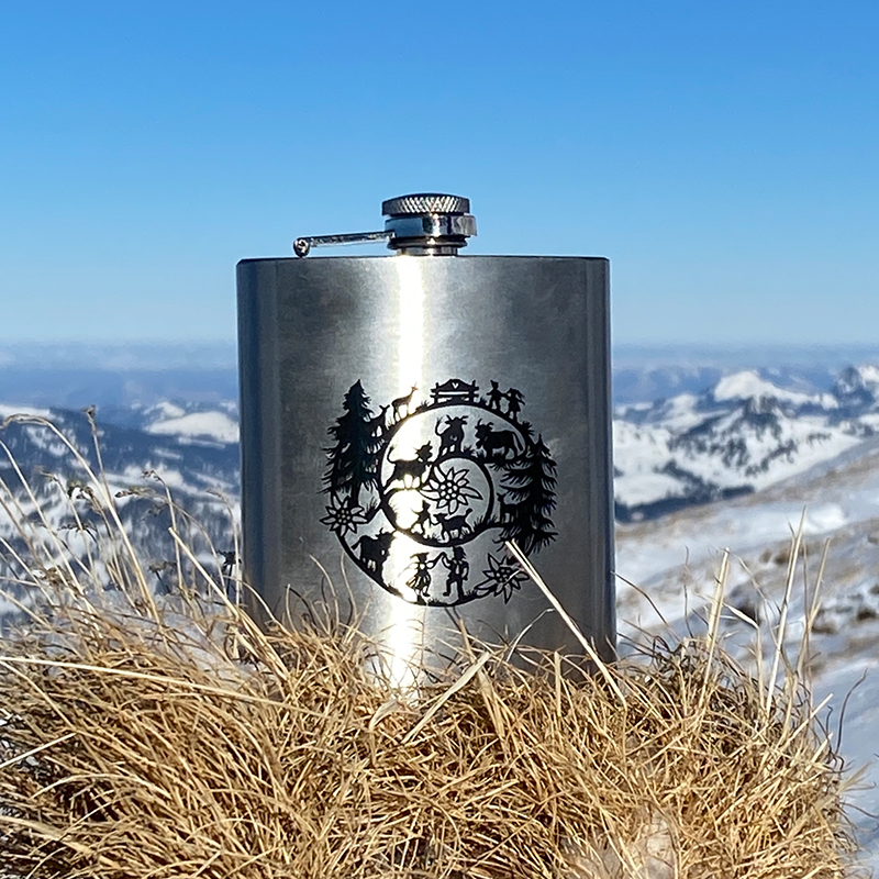 Flask SWISS TRADITION silver 