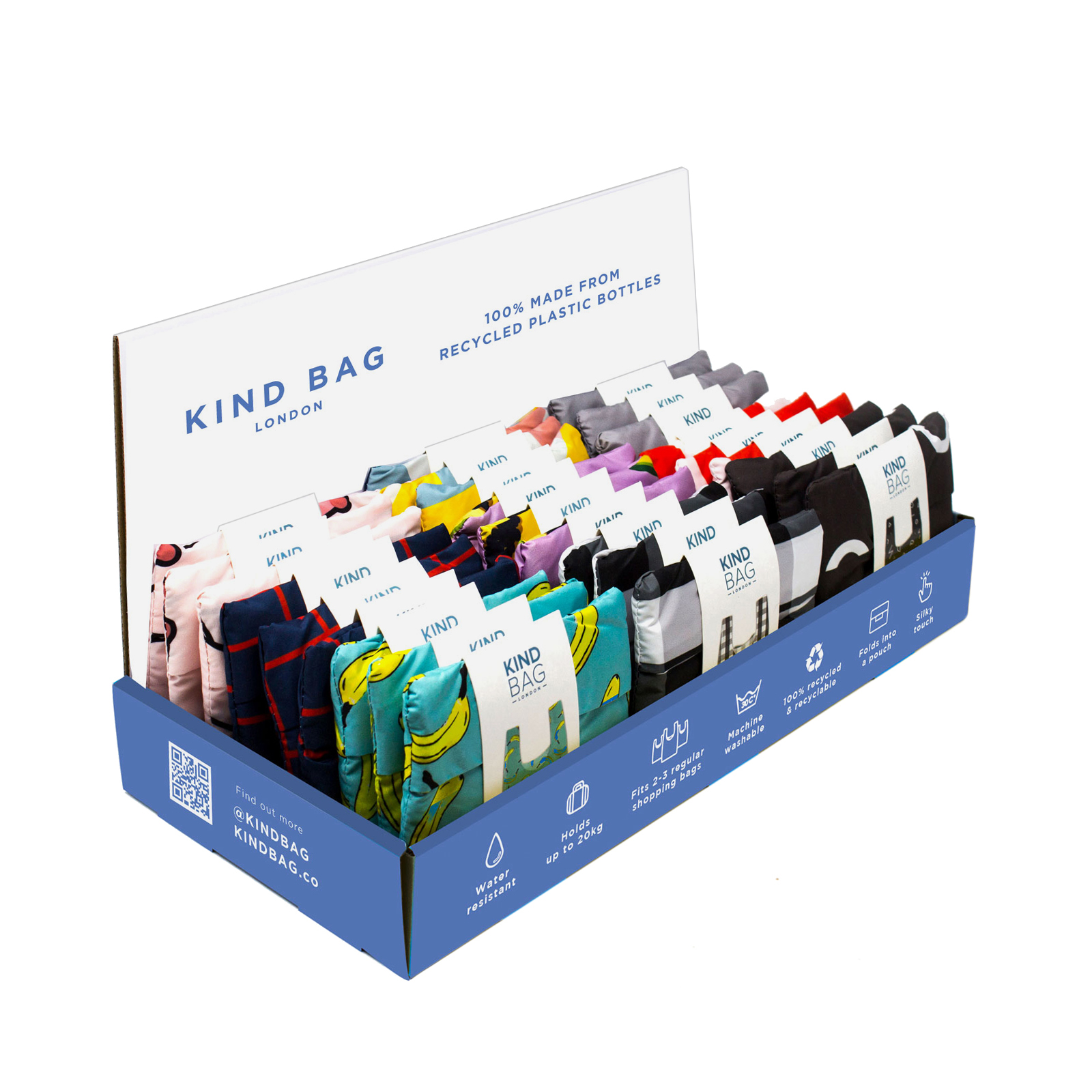KINDBAG CARDBOARD DISPLAY vide pour 36 Medium Bags