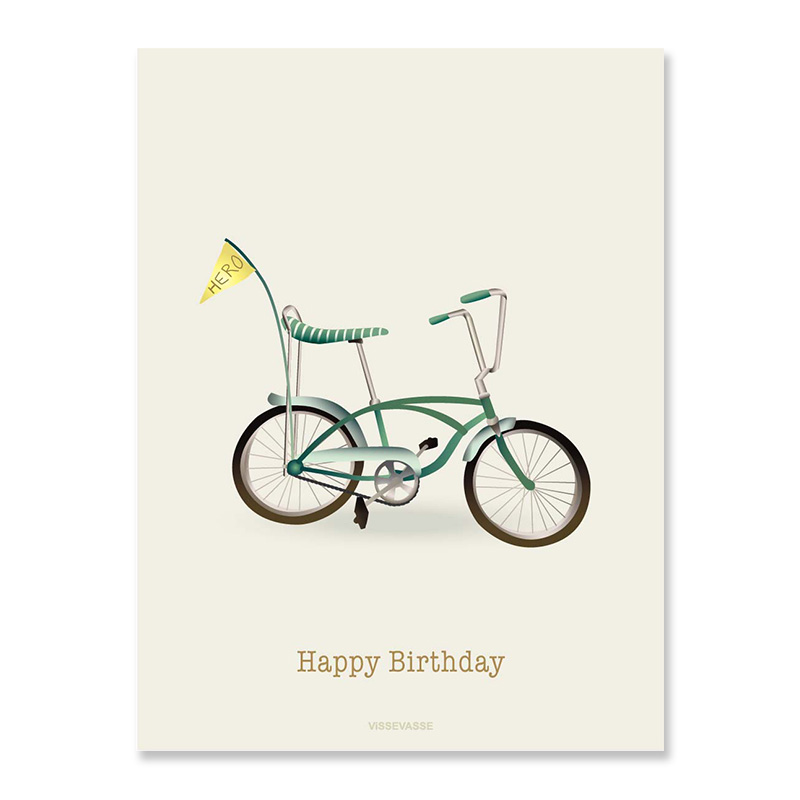 Greeting card Happy birthday bicycle 