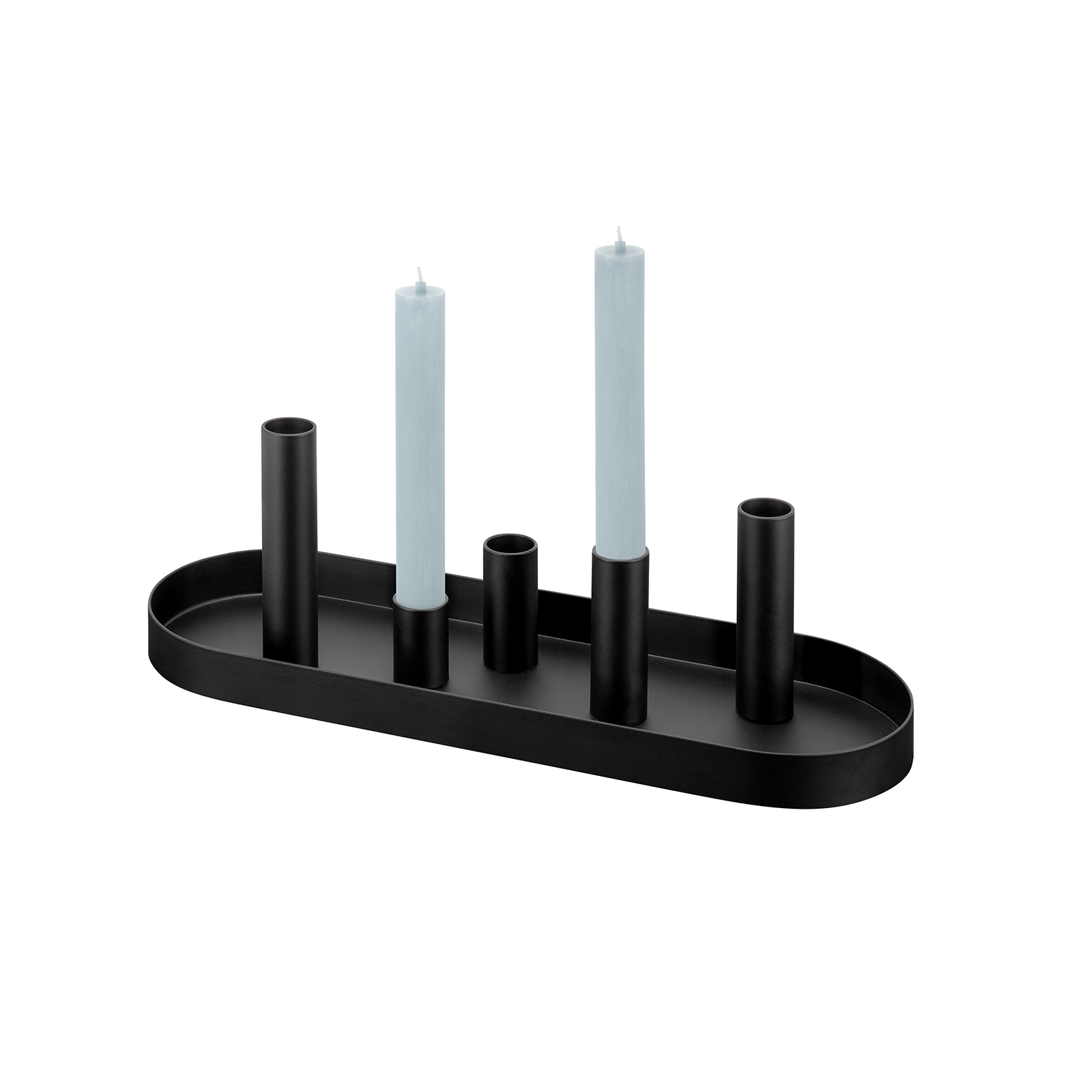 Magnetischer Kerzenhalter Luna black 6er-Set oval
