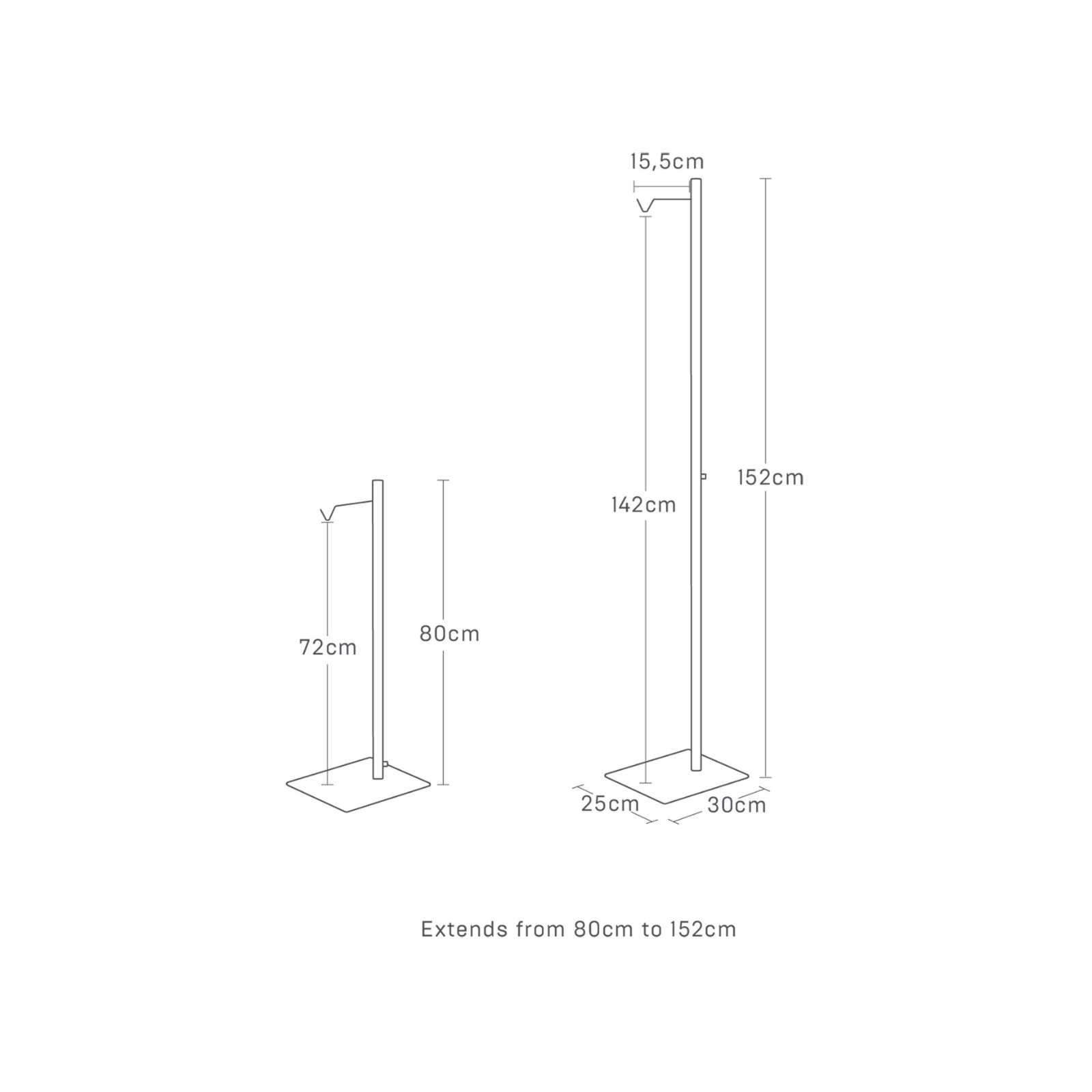 Support de lanterne réglable en hauteur TOWER noir
