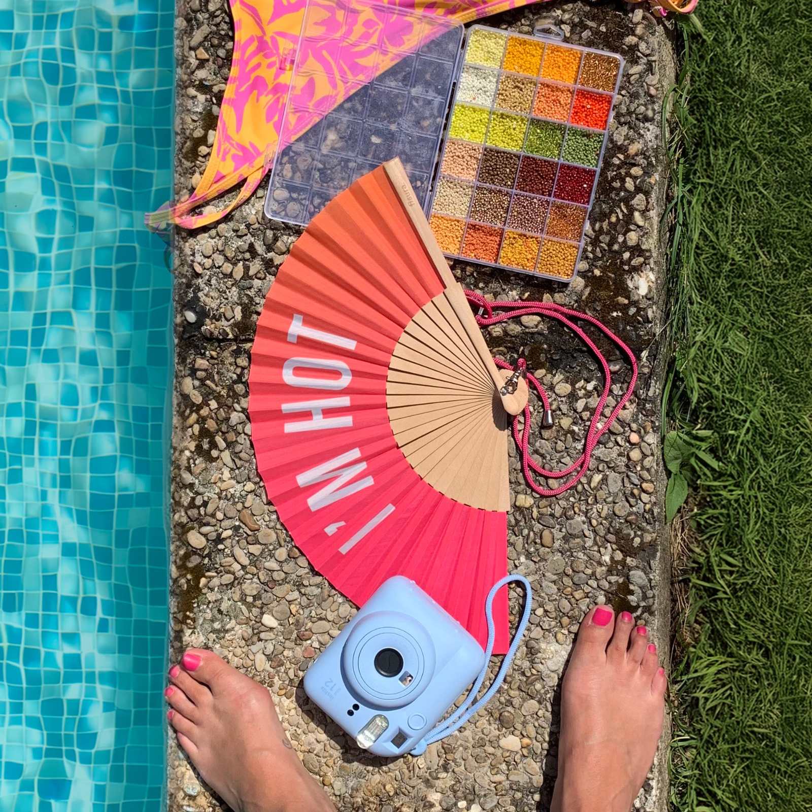 Éventails I'M HOT pink and orange gradient